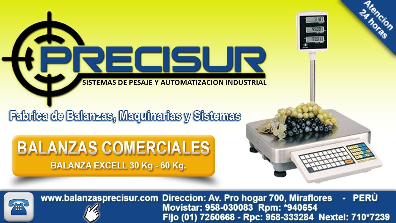 Balanzas electronicas Excell SBLP 30kg - Balanzas Precisur YouTube