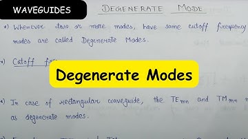 Degenerate Modes | Degenerate Modes in Waveguide