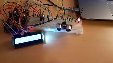 Distance on display with two LEDs Arduino (UltrSonic  HC-SR04 + I2C LCD)