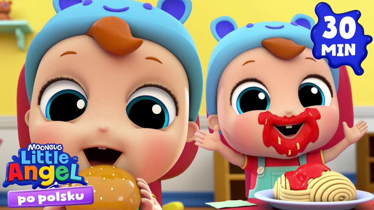 Mniam mniam jemy spaghetti - Dobre maniery przy stole 👼🏻 Little Angel Po Polsku 30 minut