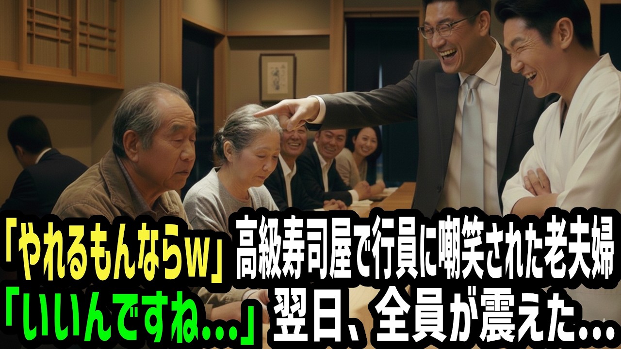 「やれるもんなら、やれよw」高級鮨屋で銀行員に嘲笑された老夫婦。「いいんですね？」翌日全額出勤で銀行は大混乱！寿司屋は撤退に...