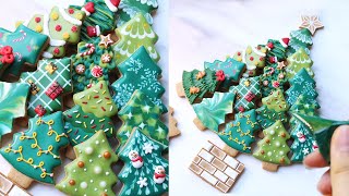 15 Ideas for Christmas tree Cookies  | Satisfying Cookie Decorating with Royal Icing