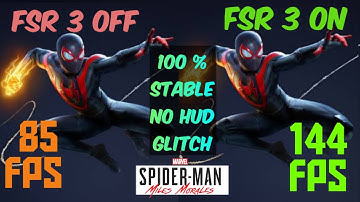 how to install 100% stable fsr 3 Spiderman miles morlaes, mod link+no hud glitch+ extended gameplay