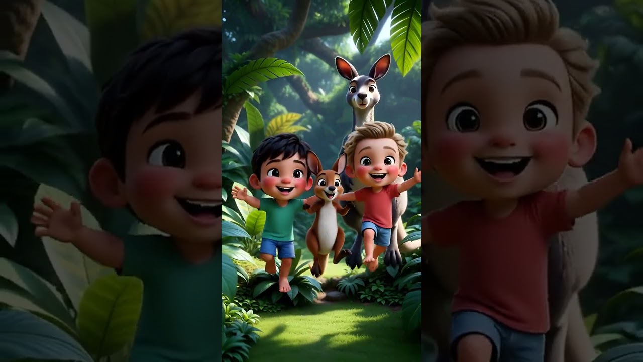 Kids Jumping 🥳 with Kangaroo🦘 | Happy Faces | 