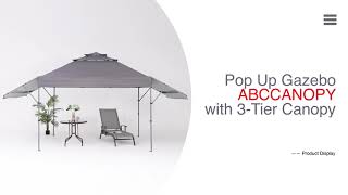 ABCCANOPY 3-Tier Instant 10x17 Canopy with Adjustable Dual Half Awnings