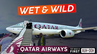 A WET & BUMPY Ride · QATAR AIRWAYS 737 First Class 🇦🇪 Abu Dhabi - Doha 🇶🇦 What is "First"...?