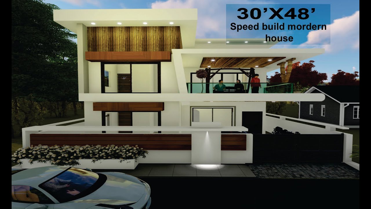 Revit speed built modern house Design second video in revit - YouTube