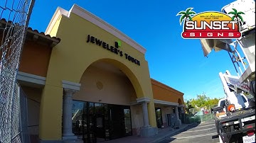 LED Backlit Channel Letter Building Sign Installation Timelapse