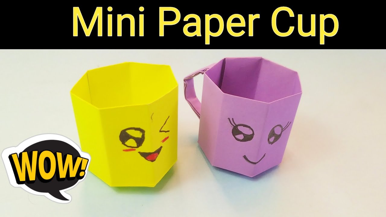 DIY MINI PAPER CUP 3D MUG / Paper Crafts For School / Easy origami ...
