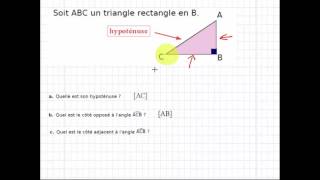 Trigonométrie : vocabulaire exercice Trigonométrie : vocabulaire exercice