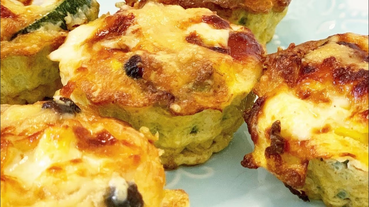 Zucchini Muffins in air fryer 🤩 healthy recipes وصفة صحية قوالب الكوسا