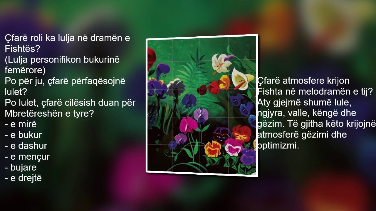 Gjuhe shqipe 6 - Jerina ase mbreteresha e luleve Mesuese: Alkida Hidri