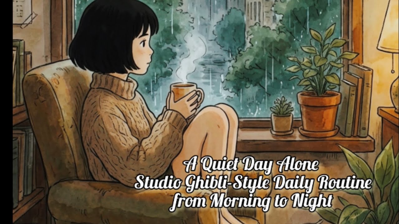 A Quiet Day Alone | Studio Ghibli-Style Daily Routine from Morning to Night