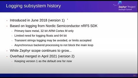Logging subsystem overview