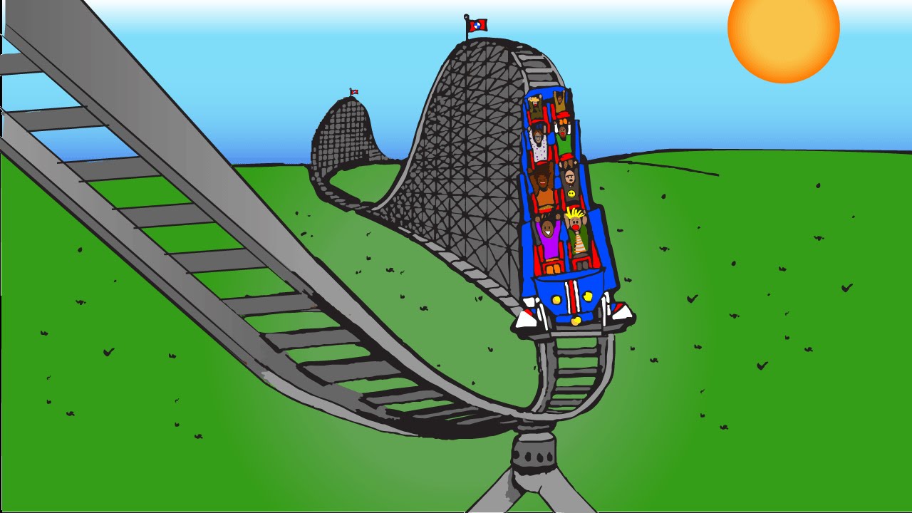 How to Draw a Roller Coaster (PART 2) - Speed Animation - YouTube