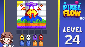 Pixel Flow Level 24 Solution Walkthrough