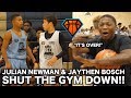 Julian Newman Gets CHALLENGED By Jaythan Bosch at NEOYE!! | Players STORMS the Court