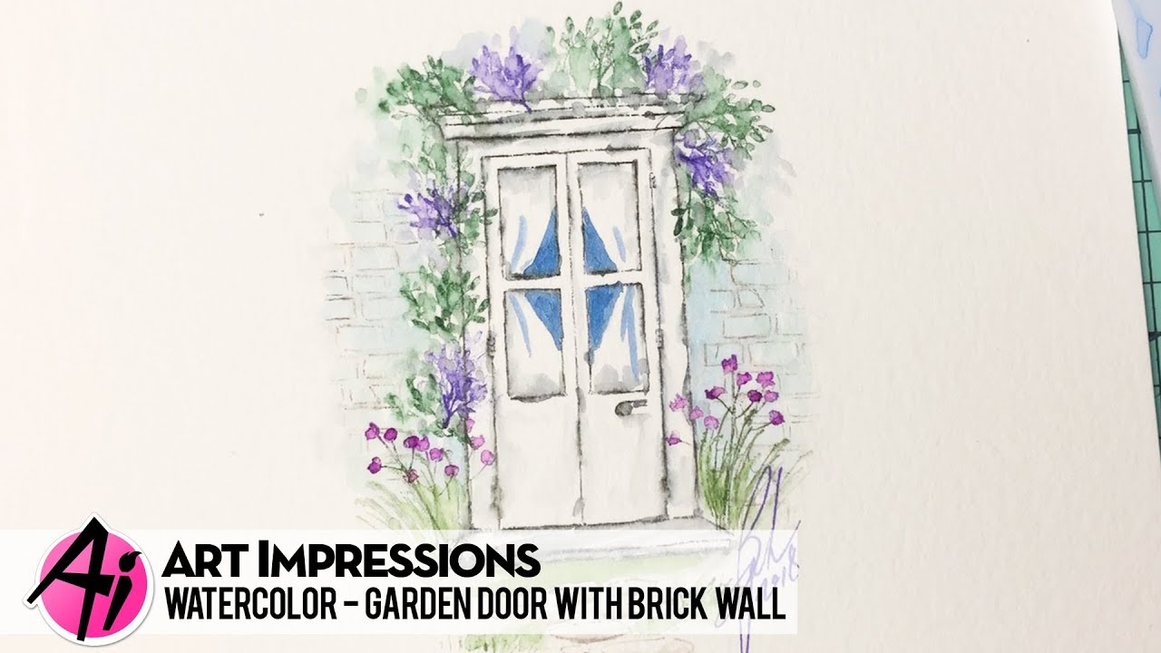 Ai Watercolor - Garden Door With Brick Wall - Youtube