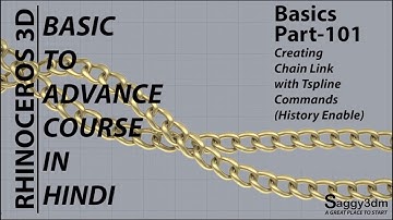 Rhino Basics in Hindi - 101 Creating Chain with tSpline commands (history enabled)
