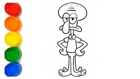 How to draw an easy Squidward for kids and toddlers