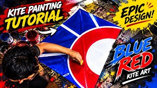 I Painted an EPIC Blue & Red Kite! 🔥 | DIY Kite Painting Tutorial