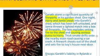 How to apply Rylands v Fletcher - Firework scenario