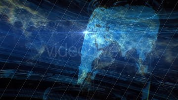 Digital Earth Map Animated Video Background Loop [ for news or business video projects ]