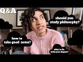 Studying Philosophy Q&A | note-taking, post-grad, thinking skills and more...