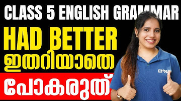 Class 5 English Onam Exam | Learn “Had Better” in 3 Minutes !! | Exam Winner