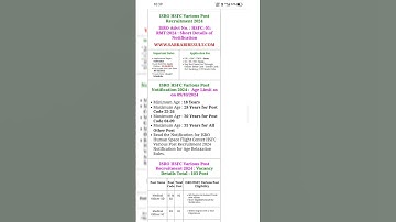 ISRO HSFC Various Post Recruitment 2024 #study