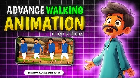 Character Walk Cycle in draw cartoons |2D Animation बनाना सीखें |Draw Cartoons 2 Tutorial