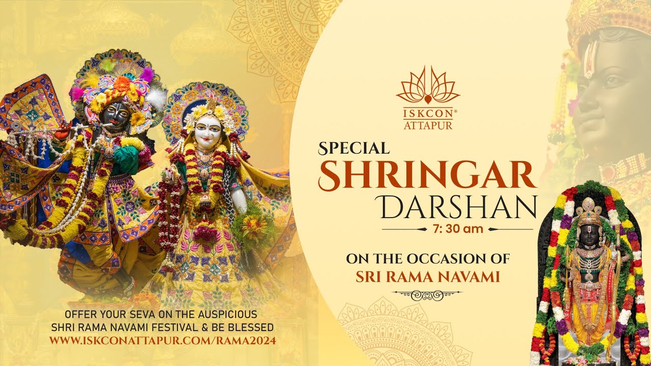 SRI RAMA NAVAMI SPECIAL SHRINGAR DARSHAN on 17th April 2024 at ISKCON