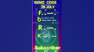 Gemz today code | Gemz Daily Code 28 July | Gemz Today Combo | gemz daily code today 28 july  #gemz