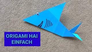 Origami Hai Falten - Papier Hai Basteln - Origami Hai Einfach