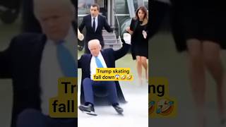 Trump hard skating fall down😱🤣! #ai #comedy #shorts #trending #trump #love #viral #funny #ytshorts