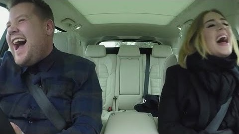 Adele and James Corden jam out in car