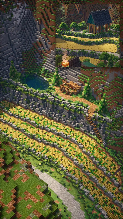 Today I expanded the rice fields in Minecraft