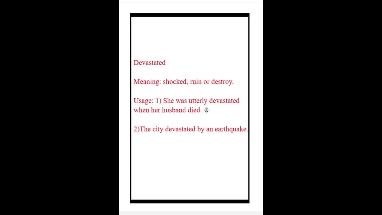 Devastated - Its Meaning and Usage. 