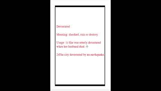 Devastated - Its Meaning and Usage. #english #learnenglish #mycourse #devastated #mycourseforyou