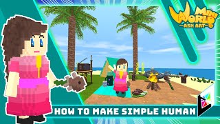 Mini World Block Art : How To Make Simple Human - Tutorial - NPC - MOB - Girl