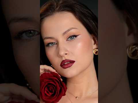 Подробный туториал на трендовый макияж в цвете бургунди ✨ #makeup