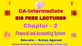 CA Inter EIS Chapter 2.7: Financial and Accounting Systems by Somya Agarwal