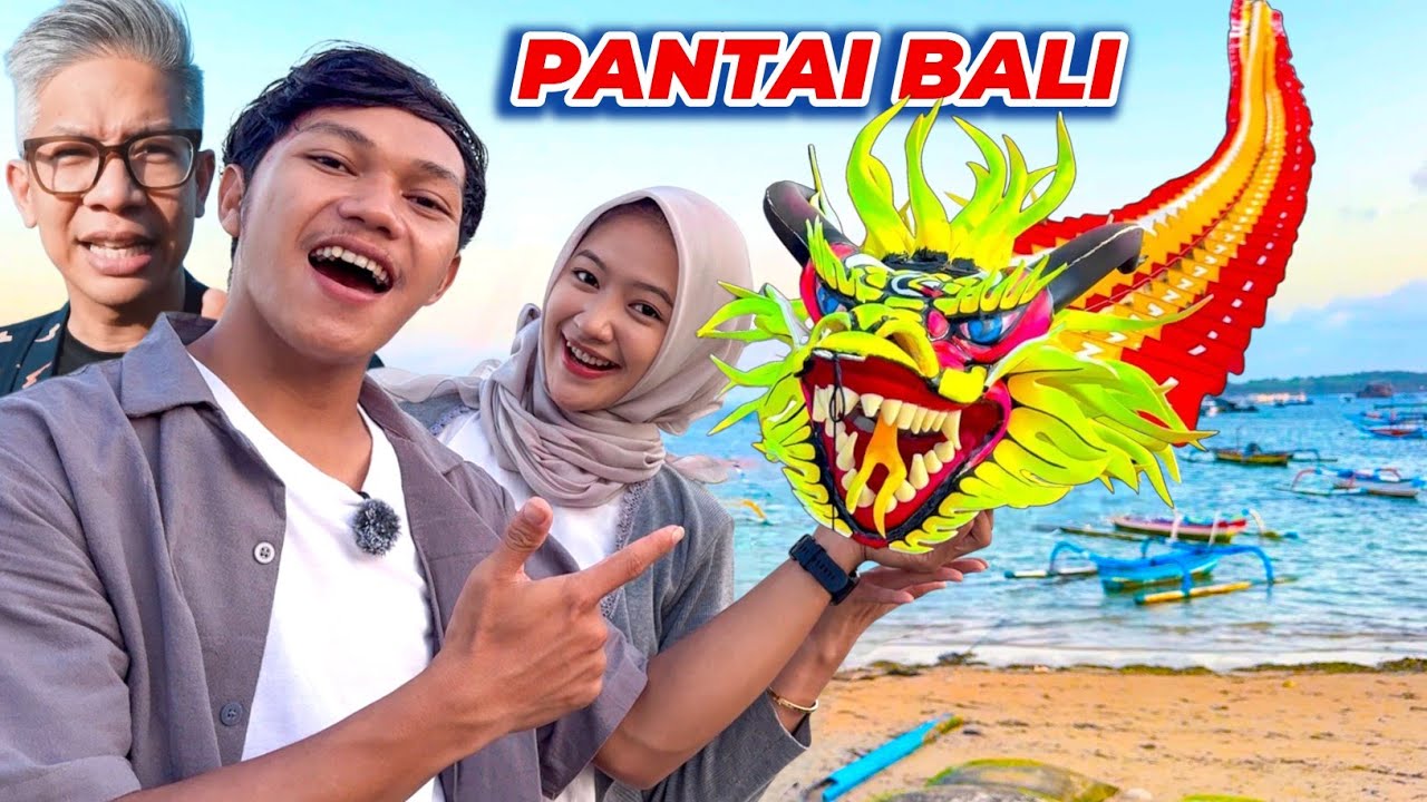 TERBANGKAN LAYANGAN NAGA PAZL DI PANTAI BALI !!!