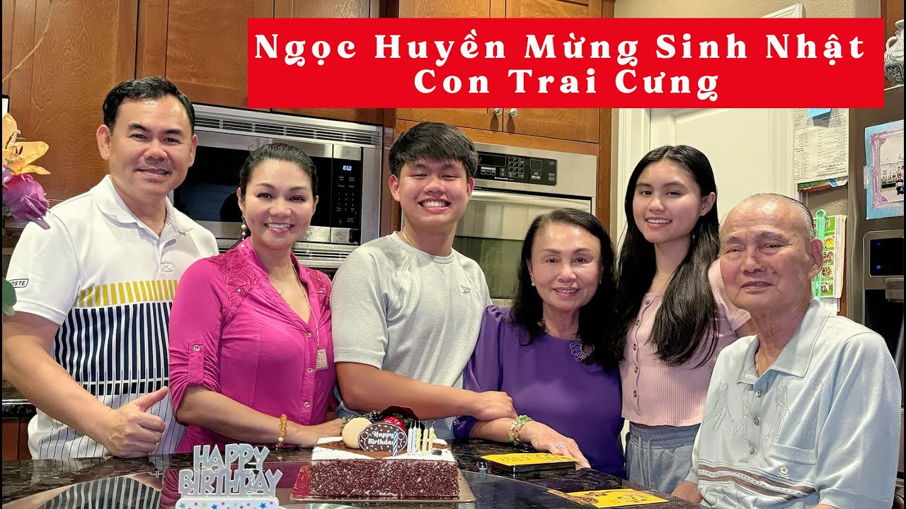 Lo phim Sầu Riêng xong Ngọc Huyền về Mỹ dẫn cả nhà ăn lẩu mừng Sinh Nhật con trai cưng