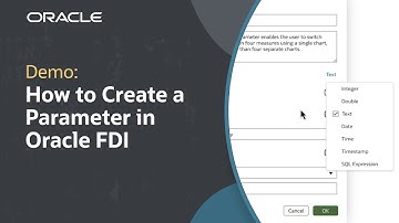 How to Create a Parameter in Oracle Fusion Data Intelligence: Demo