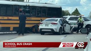 School bus crash shuts down Homestead Rd S in Lehigh Acres, 1 student taken to hospital