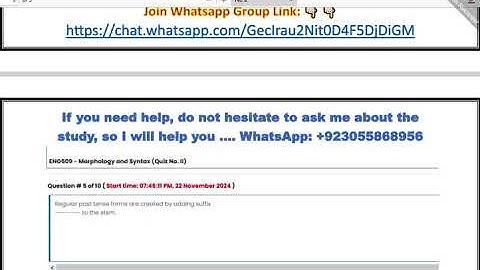 ENG509 - Morphology and Syntax Quiz NO #02 || ENG509 Quiz NO 02