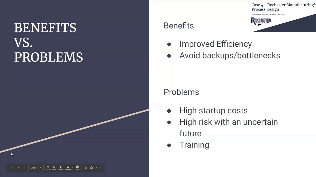 Rochester Manufacturing's Process Design