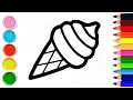 Bolalar uchun muzqaymoq rasm chizish /  Рисование мороженого для детей /  Drawing ice cream for kids