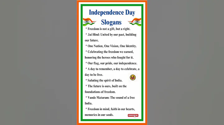 Slogans on independence day | slogans on independence day in english #independenceday #shorts #viral